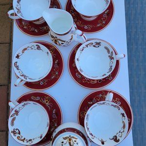 LEFARD TEA SET with  ( 6 X Teacups  and Saucers), 1x Sugar Bowl, 1x Milk Jug